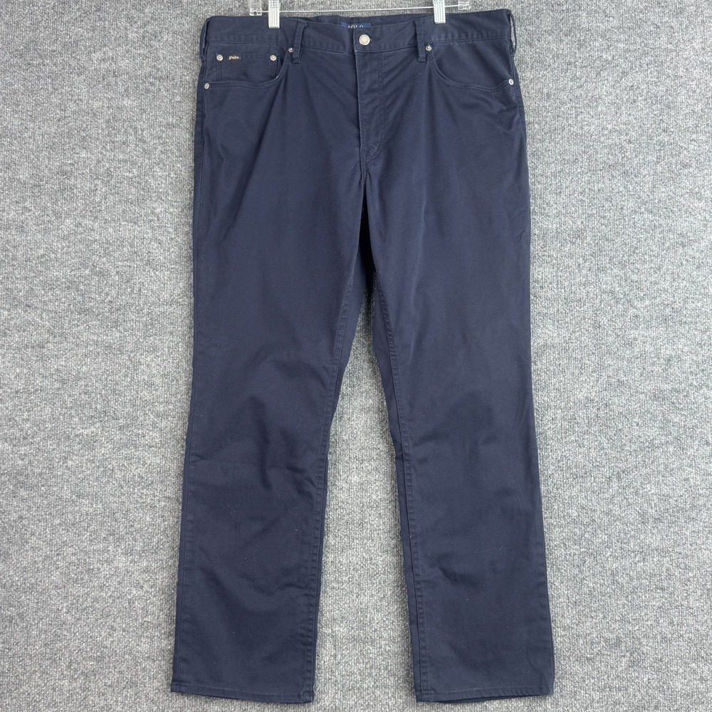 Polo Ralph Lauren Pants Mens 38x32 Navy Blue Stretch Cotton Straight Leg 5Pocket